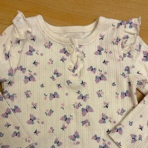 $2 Butterfly Long Sleeve Baby Onesie